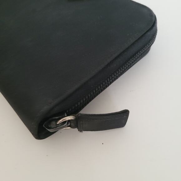 PRADA Tessuto Nero Black Logo Plate Wallet Medium Envelope Medium Nylon Zippy - Picture 11 of 13